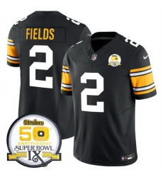 Men Pittsburgh Steelers 2 Justin Fields Black 2024 F U S E 50th Anniversary Of Super Bowl IX Vapor Untouchable Limited Stitched Jersey Men Pittsburgh Steelers 2 Justin Fields Black 2024 F U S E 50th Anniversary Of Super Bowl IX Vapor Untouchable Limited Stitched Jersey