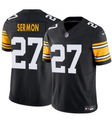 Men Pittsburgh Steelers 27 Trey Sermon Black 2025 F U S E Alternate Vapor Untouchable Limited Stitched Jersey Men Pittsburgh Steelers 27 Trey Sermon Black 2025 F U S E Alternate Vapor Untouchable Limited Stitched Jersey