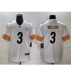 Men Pittsburgh Steelers 3 Russell Wilson White Vapor Untouchable Limited Stitched Jersey Men Pittsburgh Steelers 3 Russell Wilson White Vapor Untouchable Limited Stitched Jersey