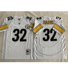 Men Pittsburgh Steelers 32 Franco Harris White Stitched Football Jersey