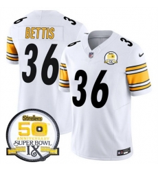 Men Pittsburgh Steelers 36 Jerome Bettis White 2024 F U S E 50th Anniversary Of Super Bowl IX Alternate Vapor Untouchable Limited Stitched Jersey Men Pittsburgh Steelers 36 Jerome Bettis White 2024 F U S E 50th Anniversary Of Super Bowl IX Alternate Vapor Untouchable Limited Stitched Jersey