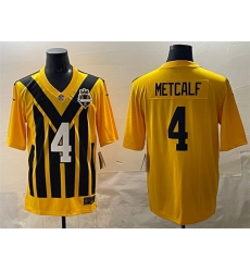 Men Pittsburgh Steelers 4 DK Metcalf Gold 1933 Throwback Alternate Stitched Football Jersey