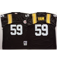Men Pittsburgh Steelers 59 Jack Ham Black M&N Throwback Jersey Men Pittsburgh Steelers 59 Jack Ham Black M&N Throwback Jersey