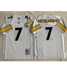Men Pittsburgh Steelers 7 Ben Roethlisberger White Stitched Football Jersey Men Pittsburgh Steelers 7 Ben Roethlisberger White Stitched Football Jersey