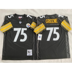 Men Pittsburgh Steelers 75 Joe Greene Black Stitched Football Jersey