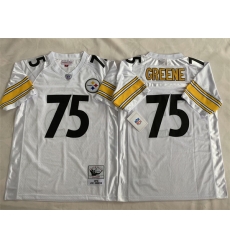 Men Pittsburgh Steelers 75 Joe Greene White Stitched Football Jersey