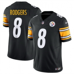 Men Pittsburgh Steelers 8 Aaron Rodgers Black 2025 F U S E  Vapor Limited Stitched Football Jersey