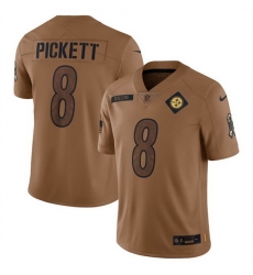 Men Pittsburgh Steelers 8 Kenny Pickett 2023 Brown Salute To Service Limited Jersey Men Pittsburgh Steelers 8 Kenny Pickett 2023 Brown Salute To Service Limited Jersey