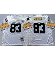Men Pittsburgh Steelers 83 Heath Miller White M&N Throwback Jersey Men Pittsburgh Steelers 83 Heath Miller White M&N Throwback Jersey
