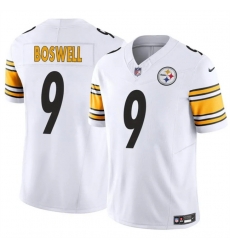 Men Pittsburgh Steelers 9 Chris Boswell White 2024 F U S E Vapor Untouchable Limited Stitched Jersey Men Pittsburgh Steelers 9 Chris Boswell White 2024 F U S E Vapor Untouchable Limited Stitched Jersey