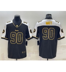 Men Pittsburgh Steelers 90 T J Watt Black Gold Thanksgiving Vapor Untouchable Limited Stitched Jersey Men Pittsburgh Steelers 90 T J Watt Black Gold Thanksgiving Vapor Untouchable Limited Stitched Jersey