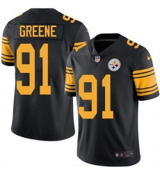 Men Pittsburgh Steelers 91 Kevin Greene Black Color Rush Limited Stitched Jersey Men Pittsburgh Steelers 91 Kevin Greene Black Color Rush Limited Stitched Jersey