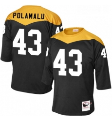 Mens Mitchell and Ness Pittsburgh Steelers 43 Troy Polamalu Elite Black 1967 Home Throwback NFL Jersey Mens Mitchell and Ness Pittsburgh Steelers 43 Troy Polamalu Elite Black 1967 Home Throwback NFL Jersey