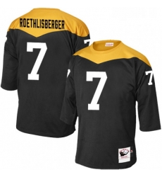 Mens Mitchell and Ness Pittsburgh Steelers 7 Ben Roethlisberger Elite Black 1967 Home Throwback NFL Jersey Mens Mitchell and Ness Pittsburgh Steelers 7 Ben Roethlisberger Elite Black 1967 Home Throwback NFL Jersey