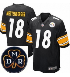 Men's Nike Pittsburgh Steelers #18 Zach Mettenberger Elite Black NFL MDR Dan Rooney Patch Jersey Men's Nike Pittsburgh Steelers #18 Zach Mettenberger Elite Black NFL MDR Dan Rooney Patch Jersey