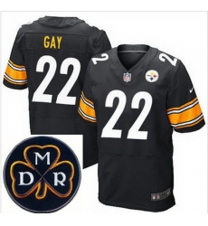 Men's Nike Pittsburgh Steelers #22 William Gay Black Team Color Stitched NFL Elite MDR Dan Rooney Patch Jersey Men's Nike Pittsburgh Steelers #22 William Gay Black Team Color Stitched NFL Elite MDR Dan Rooney Patch Jersey