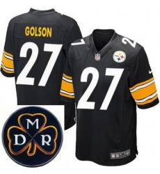 Men's Nike Pittsburgh Steelers #27 Senquez Golson Elite Black NFL MDR Dan Rooney Patch Jersey Men's Nike Pittsburgh Steelers #27 Senquez Golson Elite Black NFL MDR Dan Rooney Patch Jersey