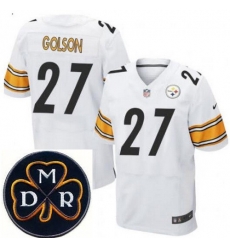 Men's Nike Pittsburgh Steelers #27 Senquez Golson Elite White NFL MDR Dan Rooney Patch Jersey Men's Nike Pittsburgh Steelers #27 Senquez Golson Elite White NFL MDR Dan Rooney Patch Jersey