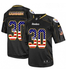 Mens Nike Pittsburgh Steelers 30 James Conner Elite Black USA Flag Fashion NFL Jersey Mens Nike Pittsburgh Steelers 30 James Conner Elite Black USA Flag Fashion NFL Jersey