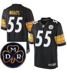 Men's Nike Pittsburgh Steelers #55 Arthur Moats Elite Black NFL MDR Dan Rooney Patch Jersey Men's Nike Pittsburgh Steelers #55 Arthur Moats Elite Black NFL MDR Dan Rooney Patch Jersey