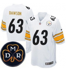 Men's Nike Pittsburgh Steelers #63 Dermontti Dawson Elite White NFL MDR Dan Rooney Patch Jersey Men's Nike Pittsburgh Steelers #63 Dermontti Dawson Elite White NFL MDR Dan Rooney Patch Jersey