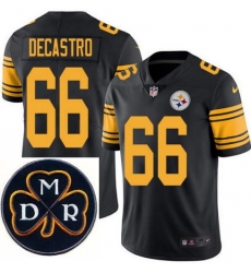 Men's Nike Pittsburgh Steelers #66 David DeCastro Elite Black Rush NFL MDR Dan Rooney Patch Jersey Men's Nike Pittsburgh Steelers #66 David DeCastro Elite Black Rush NFL MDR Dan Rooney Patch Jersey