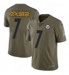 Mens Nike Pittsburgh Steelers 7 Ben Roethlisberger Limited Olive 2017 Salute to Service NFL Jersey Mens Nike Pittsburgh Steelers 7 Ben Roethlisberger Limited Olive 2017 Salute to Service NFL Jersey