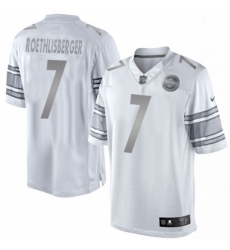 Mens Nike Pittsburgh Steelers 7 Ben Roethlisberger Limited White Platinum NFL Jersey Mens Nike Pittsburgh Steelers 7 Ben Roethlisberger Limited White Platinum NFL Jersey