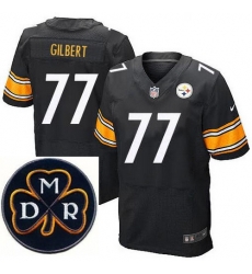 Men's Nike Pittsburgh Steelers #77 Marcus Gilbert Elite Black NFL MDR Dan Rooney Patch Jersey Men's Nike Pittsburgh Steelers #77 Marcus Gilbert Elite Black NFL MDR Dan Rooney Patch Jersey