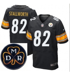 Men's Nike Pittsburgh Steelers #82 John Stallworth Elite Black NFL MDR Dan Rooney Patch Jersey Men's Nike Pittsburgh Steelers #82 John Stallworth Elite Black NFL MDR Dan Rooney Patch Jersey