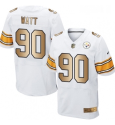 Mens Nike Pittsburgh Steelers 90 T J Watt Elite WhiteGold NFL Jersey Mens Nike Pittsburgh Steelers 90 T J Watt Elite WhiteGold NFL Jersey