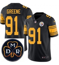 Men's Nike Pittsburgh Steelers #91 Kevin Greene Elite Black Rush NFL MDR Dan Rooney Patch Jersey Men's Nike Pittsburgh Steelers #91 Kevin Greene Elite Black Rush NFL MDR Dan Rooney Patch Jersey