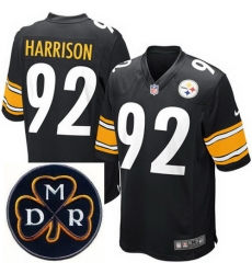 Men's Nike Pittsburgh Steelers #92 James Harrison Black MDR Dan Rooney Patch Jerseys Men's Nike Pittsburgh Steelers #92 James Harrison Black MDR Dan Rooney Patch Jerseys