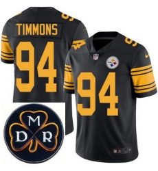 Men's Nike Pittsburgh Steelers #94 Lawrence Timmons Elite Black Rush NFL MDR Dan Rooney Patch Jersey Men's Nike Pittsburgh Steelers #94 Lawrence Timmons Elite Black Rush NFL MDR Dan Rooney Patch Jersey
