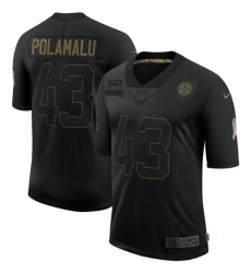 Men's Pittsburgh Steelers #43 Troy Polamalu Black Nike 2020 Salute To Service Limited Jersey Men's Pittsburgh Steelers #43 Troy Polamalu Black Nike 2020 Salute To Service Limited Jersey