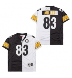 Men's Pittsburgh Steelers Heath Miller #83 White Black Split Stitched NFL Football Jersey Men's Pittsburgh Steelers Heath Miller #83 White Black Split Stitched NFL Football Jersey