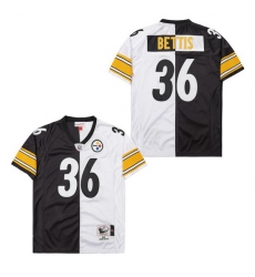 Men's Pittsburgh Steelers Jerome Bettis #36 White Black Split Stitched NFL Football Jersey Men's Pittsburgh Steelers Jerome Bettis #36 White Black Split Stitched NFL Football Jersey