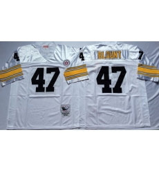 Mitchell And Ness Steelers #47 Mel Blount white Throwback Stitched NFL Jersey Mitchell And Ness Steelers #47 Mel Blount white Throwback Stitched NFL Jersey