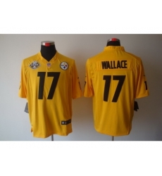 Nike Pittsburgh Steelers 17 Mike Wallace Yellow Game W 80th Pat-ch NFL Jersey Nike Pittsburgh Steelers 17 Mike Wallace Yellow Game W 80th Pat-ch NFL Jersey