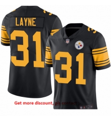 Steelers 31 Justin Layne Black Men Stitched Football Limited Rush Jersey Steelers 31 Justin Layne Black Men Stitched Football Limited Rush Jersey