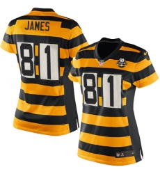 NFL Pittsburgh Steelers Nike Jesse James Womens Gold Black Game Jersey#81 80th Anniversary Jersey NFL Pittsburgh Steelers Nike Jesse James Womens Gold Black Game Jersey#81 80th Anniversary Jersey