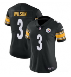 Women Pittsburgh Steelers 3 Russell Wilson Black Vapor Stitched Football Jersey Women Pittsburgh Steelers 3 Russell Wilson Black Vapor Stitched Football Jersey