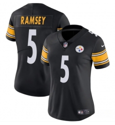 Women Pittsburgh Steelers 5 Jalen Ramsey Black 2025 Vapor Untouchable Limited Stitched Football Jersey Women Pittsburgh Steelers 5 Jalen Ramsey Black 2025 Vapor Untouchable Limited Stitched Football Jersey