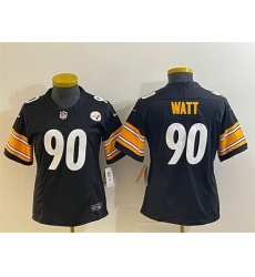 Women Pittsburgh Steelers 90 T J Watt Black 2023 F U S E Stitched Football Jersey 28Run Small 29s Women Pittsburgh Steelers 90 T J Watt Black 2023 F U S E Stitched Football Jersey 28Run Small 29s