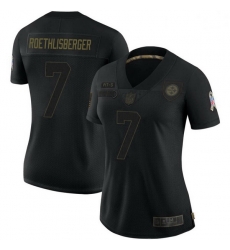 Women Pittsburgh Steelers Ben Roethlisberger Black Limited 2020 Salute To Service Jersey Women Pittsburgh Steelers Ben Roethlisberger Black Limited 2020 Salute To Service Jersey