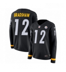 Womens Nike Pittsburgh Steelers 12 Terry Bradshaw Limited Black Therma Long Sleeve NFL Jersey Womens Nike Pittsburgh Steelers 12 Terry Bradshaw Limited Black Therma Long Sleeve NFL Jersey