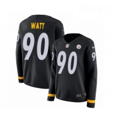 Womens Nike Pittsburgh Steelers 90 T J Watt Limited Black Therma Long Sleeve NFL Jersey Womens Nike Pittsburgh Steelers 90 T J Watt Limited Black Therma Long Sleeve NFL Jersey