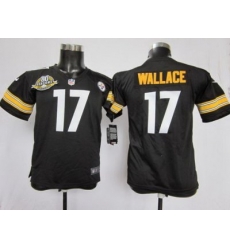 Youth Nike Pittsburgh Steelers #17 Mike Wallace Black NFL Jersey W 80TH Pat-ch Youth Nike Pittsburgh Steelers #17 Mike Wallace Black NFL Jersey W 80TH Pat-ch