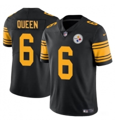 Youth Pittsburgh Steelers 6 Patrick Queen Black Color Rush Limited Stitched Football Jersey Youth Pittsburgh Steelers 6 Patrick Queen Black Color Rush Limited Stitched Football Jersey