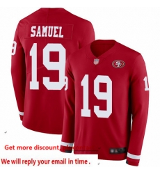 49ers 19 Deebo Samuel Red Team Color Men Stitched Football Limited Therma Long Sleeve Jersey 49ers 19 Deebo Samuel Red Team Color Men Stitched Football Limited Therma Long Sleeve Jersey